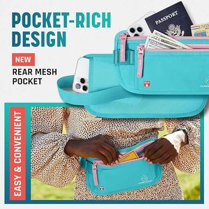 Portefeuille de voyage fin anti-RFID, ceinture porte-monnaie pour la taille, échantillon gratuit - Product Image 2