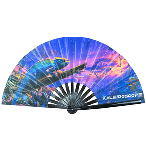 Abanico Plegable Grande de Bambú Blanco Pintado con Diseño de Pirámide para Hombres/Mujeres, Ideal para Tai Chi/Kung Fu Chino, Fiestas EDM, Conciertos y Juegos de Rol - Product Image 6