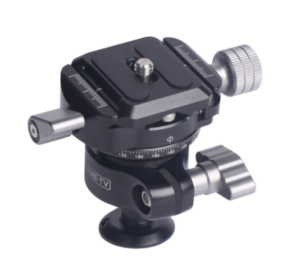 CAME-TV Low Profile Tripod Ball Head 1/4" Arca Swiss Quick Release Ball Head Mount 360° for DSLR Camera, Tripod, and Slider