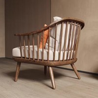 Fauteuil pliant en bois de frêne massif de style nordique avec accoudoirs, design antique pour salon, balcon et salle de thé, mobilier de maison