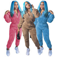 Nouvelle Collection 2026 : Ensemble Survêtement Femme Hiver en Polaire Double Face Épaisse Effet Fourrure Teddy – Deux Pièces