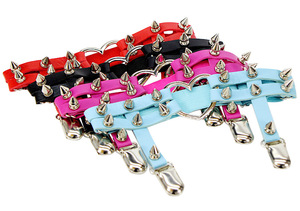 Jarretière pour femme en cuir à double sangle, style Harajuku Punk, avec rivets à pointes et anneau de cheville en forme de cœur - Product Image 5