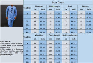 <span class=keywords><strong>M</strong></span>-4XL طراز عرق افريقي بدلة رجالية طويلة الاكمام عادية قميص رقبة مستديرة طويلة الاكمام سراويل عارضة من قطعتين - Product Image 2