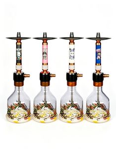 Ensemble de chicha moderne en verre imprimé, kit de fumage en aluminium avec bol, tuyau et boîte cadeau - Product Image 1