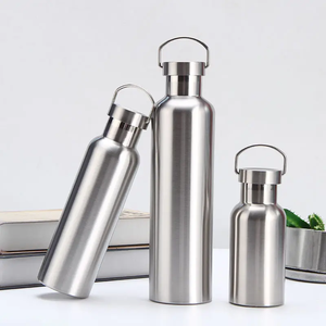 Outdoor 500ml Stainless <b>Steel</b> Tour Double Wall Metal Water <b>Bottle</b> With Leak-proof Handle Lid - Product Image 6