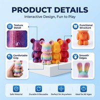 Produit transfrontalier populaire : Figurine mignonne d'ours et de lapin tricotés et imprimés en 3D, jouet anti-stress Ours Violent