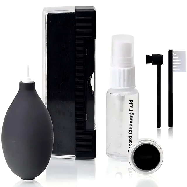 6 in 1 Eco-Friendly Vinyl Record Cleaning Kit with Plastic Handle Soft Velvet Brush