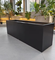 Pot de fleurs en métal moderne pour extérieur, grand, léger, écologique, avec revêtement en poudre d'aluminium, lot de pots de jardin