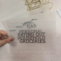 Venta al por mayor Flexible Mate PP Lado abierto Hojas sueltas Zipless Frosted Tabbed Carpeta de ahorro personalizada Bolsillo A6 A7 Sobre de efectivo prefabricado