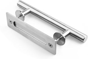 Manijas para Puertas Corredizas, Manija de Acero Inoxidable Resistente, Diseño Rústico Grande de Doble Cara para Puertas, Garajes y Cobertizos - Product Image 4