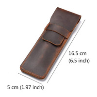 Étui de protection pour stylo HaoRan, étui en cuir véritable pour stylo, porte-stylo personnalisé avec logo, sacs à crayons de golf pour hommes en cuir