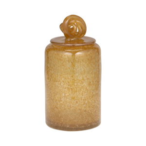 Vase décoratif en verre avec couvercle à nœud pour la décoration du salon - Product Image 1
