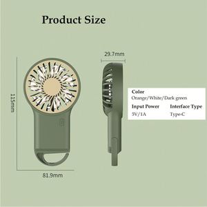 Mini ventilateur portable personnalisé avec logo, rechargeable par USB, silencieux, avec mousqueton, pour bureau, dortoir, extérieur, camping - Product Image 2