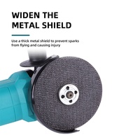 Meuleuse d'angle sans fil à batterie lithium, moteur sans balais, interrupteur à glissière de qualité industrielle, 11000 tr/min, verrouillage de sécurité vert, lame durable