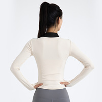 Nouvelle veste de sport respirante sans couture grande taille pour femmes, coupe ajustée, couleur contrastée, vêtements de yoga, veste de course
