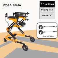 Déambulateur de rééducation professionnel, entraîneur de marche, double support à vérin à gaz, pliable, anti-basculement, charge 150 kg, pour adultes de grande taille, CE HEDY/GT03