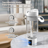 Bouteille Générateur d'Eau Hydrogénée Portable 2000PPB SPE PEM Ioniseur Alcalin pH 7.5 Machine à Eau Hydrogénée Haute Concentration H2