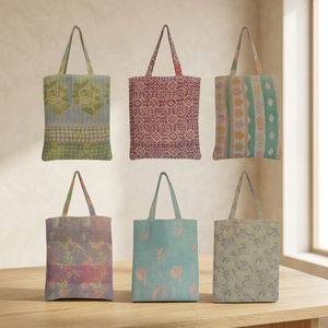 Sacs fourre-tout de designer floral Kantha - Product Image 3