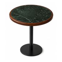 Table de café ronde commerciale pour restaurant, salon de thé, café, plateau en marbre, support en métal, personnalisable