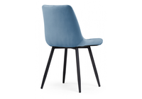 Chaises de salle à manger en velours coloré bleu clair à dossier bas, vente directe d'usine, pieds en métal, chaise de restaurant, chaise de salle à manger moderne