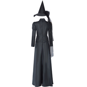 Costume de sorcière méchante tendance pour femme adulte, robe longue avec chapeau, déguisement d'Halloween, costumes de films et de séries TV - Product Image 1
