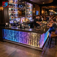 Mur d'eau à bulles LED, comptoir de bar, panneau à bulles en acrylique avec éclairage RGB, mobilier de bar commercial pour salon, boîte de nuit, restaurant