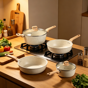 Ensemble <span class=keywords><strong>de</strong></span> casseroles et poêles <span class=keywords><strong>de</strong></span> cuisine <span class=keywords><strong>de</strong></span> luxe <span class=keywords><strong>de</strong></span> haute qualité, en aluminium épais, avec revêtement antiadhésif <span class=keywords><strong>Tefal</strong></span>, pour cuisson à induction - Product Image 1