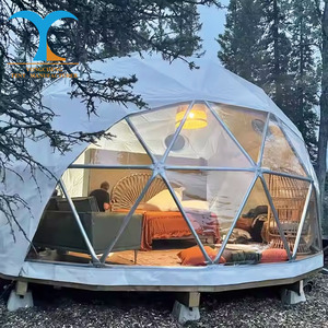 Tente dôme personnalisée Toile PVC imperméable pour le glamping Maison dôme géodésique Tente petite maison 2 chambres à coucher - Product Image 2
