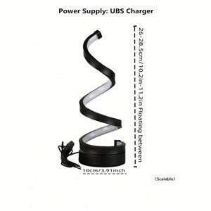 Modern Minimalist LED Table <b>Lamp</b> <b>Touch</b> Control Stepless Dimming Adjustable Desk Night Light with Spiral Shade Metal Material - Product Image 3
