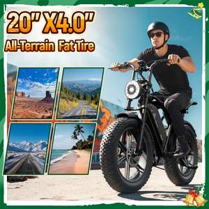 Vélo électrique 1000W 48v 15ah 25ah 25km/h, vélo cargo à pneus larges de 20 pouces, cadre de vélo électrique en acier, entrepôt européen, fatbike pour adultes - Product Image 5