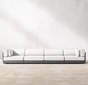 Mobiliario D'exterieur En Aluminio <span class=keywords><strong>Estrecho</strong></span> Mesas auxiliares para exteriores Sofá Seccional de jardín de metal Sofá americano popular - Product Image 2