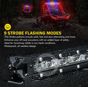 Barre lumineuse arrière universelle ultra-mince tout-terrain ATV/UTV 38 pouces 36W LED, étanche IP67 avec 9 modes de clignotement stroboscopique pour RZR <span class=keywords><strong>SSV</strong></span> - Product Image 6