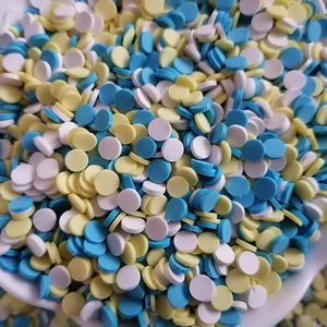 1 kg de paillettes pour slime artisanal, tranches de polymère bleues, jaunes, blanches, rondes, en forme de chips, de cercles, de points, de confettis, mélange de paillettes en argile polymère - Product Image 6