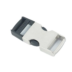 Side Release Buckle 17mm Zinc Alloy Silver Wear-Resistant For Bags Belts Backpacks Adjustable <b>Webbing</b> Hardware - Product Image 3