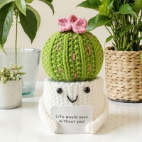Plante succulente créative au crochet, mini-cactus tricoté fait main, décoration mignonne pour bureau, cadeau pour la meilleure amie