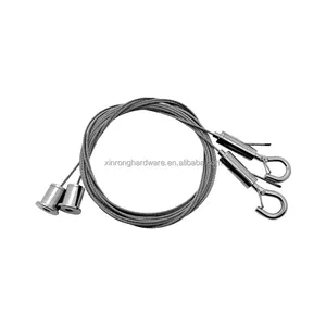 Multi-Purpose Stainless Steel Hanging Wire Sling Ferrule String Suspension Track Light System With Turnbuckle Hooks Cable Clips