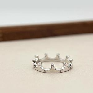 S925 Sterling Silver Crown <b>Ring</b> For Women <b>Open</b> Toe Design Everyday Wear Jewelry Fine <b>Rings</b> - Product Image 1
