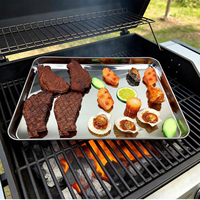 Plateau de cuisson rectangulaire en acier inoxydable pour barbecue extérieur, grand plateau de cuisson, poêle à griller, DaS Factory Direct