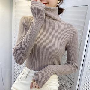 <strong>Women</strong> Long Sleeve Sweater High Collar Thermal Tops <strong>Turtleneck</strong> Woman Winter Thin Slim <strong>Jumpers</strong> Choker Sweaters - Product Image 5