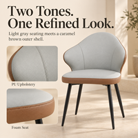 Chaise de salle à manger moderne en cuir avec dossier incurvé enveloppant pour hôtel, restaurant, bar, hauteur fixe, différentes couleurs disponibles