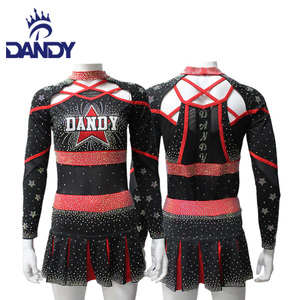 Uniformes de pom-pom girl pour filles adultes manches complètes All Star avec strass personnalisés Costumes de pom-pom girl - Product Image 5