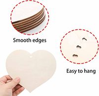 10 objets artisanaux en bois non finis, décorations en bois en forme de cœur et d'étoile de 7 pouces, à personnaliser, creux, avec cordes de suspension