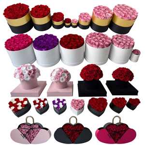 Ebedi çiçek kalp şeklinde kare akrilik hediye kutusu sevgililer günü için sarılmak kova gül gerçek çiçek hediye kutusu - Product Image 5