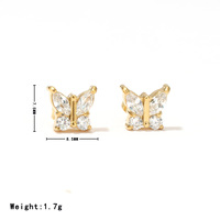 Nouvelles boucles d'oreilles papillon Luxen légères petites boucles d'oreilles papillon en acier inoxydable super fée délicates