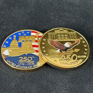 Moneda Conmemorativa del 250 Aniversario <span class=keywords><strong>de</strong></span> EE. UU. 1776-2026, Diseño Águila Calva y Campana <span class=keywords><strong>de</strong></span> la Libertad, Bañada en Oro, Patriótica, Souvenir al por Mayor, Precio Bajo - Product Image 1