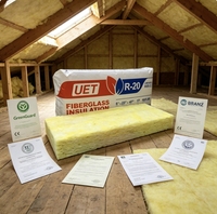 Isolation en laine de verre certifiée UET UL R22, isolation thermique en laine de verre pour sols et plafonds métalliques