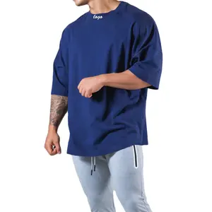 OEM Service Herren Gym Bodybuilding Fitness Loose Casual Herren Übergroßes T-Shirt Basic Crew Neck Fashion Street T-Shirts für Männer