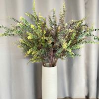 O-07311 Plante Artificielle Eucalyptus Pour Décoration De Mariage Real Touch Feuille Branche Tige Bouquet Verdure Soie Eucalyptus Artificiel