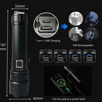 Power Bank daya tinggi untuk bekerja lama, Senter keamanan tahan air taktis indikator isi ulang tampilan baterai
