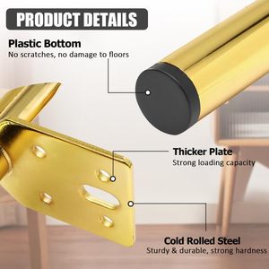 Pieds de meubles modernes en chrome doré pour canapé, armoire, meuble de cuisine et support TV – Pièces de rechange - Product Image 4